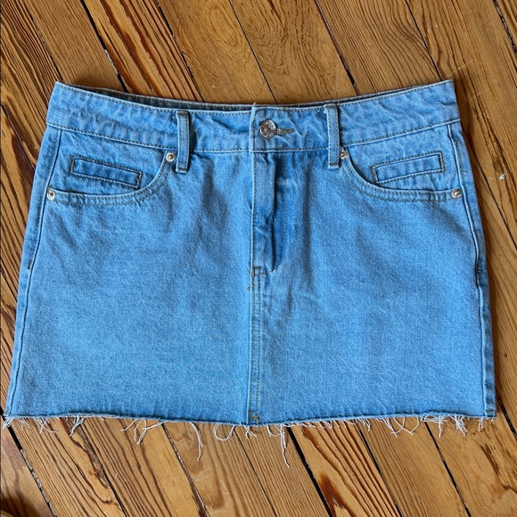 Edikted Dresses & Skirts - Edikted Light Blue Denim Mini Skirt